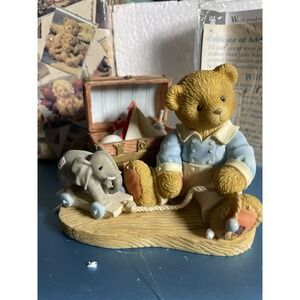 1-Rare Cherished Teddies Wilfred Victorian Boy w/‎ ToyTrunk1999 COA Box Adorable